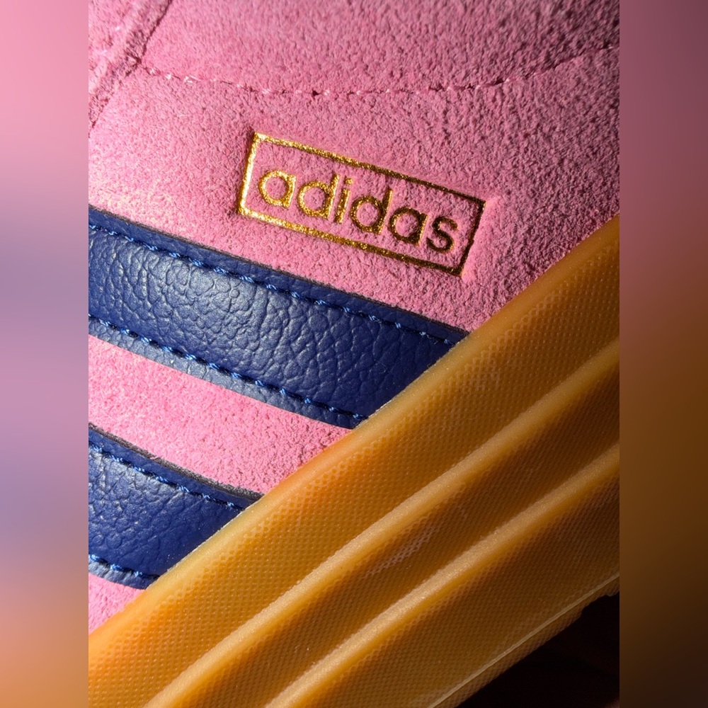 NWT Adidas VL Court Bold Platform Sneakers Bliss Pink / Dark Blue Gold Size 6.5 - Picture 7 of 8